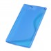 Sony Xperia Z Ultra XL39h - S Wave Pattern TPU Soft Protective Phone Cover Case - Clear Blue